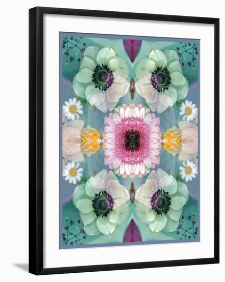 Composing, Symmetrical Arrangement of Flowers in Pastel Shades-Alaya Gadeh-Framed Photographic Print