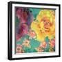 Composing with Coloured Blossoms on Green Background-Alaya Gadeh-Framed Photographic Print