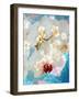 Composing with White and Pink Blossoms Infront of Blue Background-Alaya Gadeh-Framed Photographic Print