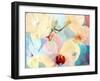 Composing with White and Pink Blossoms Infront of Blue Background-Alaya Gadeh-Framed Photographic Print