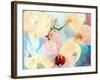 Composing with White and Pink Blossoms Infront of Blue Background-Alaya Gadeh-Framed Photographic Print