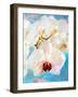 Composing with White and Pink Blossoms Infront of Blue Background-Alaya Gadeh-Framed Photographic Print