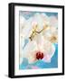 Composing with White and Pink Blossoms Infront of Blue Background-Alaya Gadeh-Framed Photographic Print