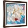 Composing with White and Pink Blossoms Infront of Blue Background-Alaya Gadeh-Framed Photographic Print