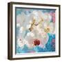 Composing with White and Pink Blossoms Infront of Blue Background-Alaya Gadeh-Framed Photographic Print