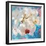 Composing with White and Pink Blossoms Infront of Blue Background-Alaya Gadeh-Framed Photographic Print