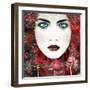 Composing Work of a Women's Portrait with Roses-Alaya Gadeh-Framed Photographic Print