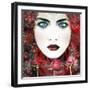 Composing Work of a Women's Portrait with Roses-Alaya Gadeh-Framed Photographic Print