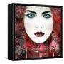 Composing Work of a Women's Portrait with Roses-Alaya Gadeh-Framed Stretched Canvas