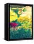 Composing, Yellow and Crimson Blossoms in Green Water, Floral Ornaments-Alaya Gadeh-Framed Stretched Canvas