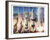 Composite 5 Frame Shot of Gantry Retracting While Saturn V Boosters Lift Off to Carry Apollo 11-Ralph Morse-Framed Photographic Print