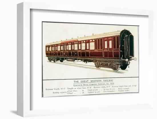 Composite Brake Corridor Carriage No. 7672, Great Western Railway-null-Framed Art Print