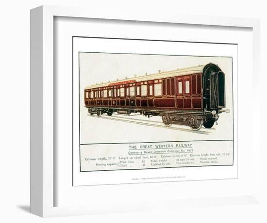 Composite Brake Corridor Carriage No. 7672, Great Western Railway-null-Framed Art Print