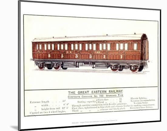 Composite Carriage No. 702 Standard Type, Great Eastern Railway-null-Mounted Art Print