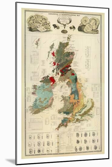 Composite: Geological and Palaeontological Map of the British Islands, c.1854-Alexander Keith Johnston-Mounted Art Print