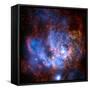 Composite Image from Chandra and Hubble Data, Divided Neighborhood of Some 200 Hot, Young Stars-null-Framed Stretched Canvas