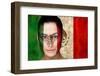 Composite Image of Beautiful Football Fan in Face Paint against Mexico Flag in Grunge Effect-Wavebreak Media Ltd-Framed Photographic Print