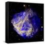 Composite Image of Data from Chandra and Hubble, Depicts Scene of a Supernova Explosion's Aftermath-null-Framed Stretched Canvas