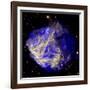 Composite Image of Data from Chandra and Hubble, Depicts Scene of a Supernova Explosion's Aftermath-null-Framed Photographic Print