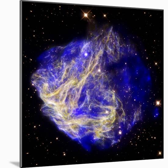 Composite Image of Data from Chandra and Hubble, Depicts Scene of a Supernova Explosion's Aftermath-null-Mounted Photographic Print