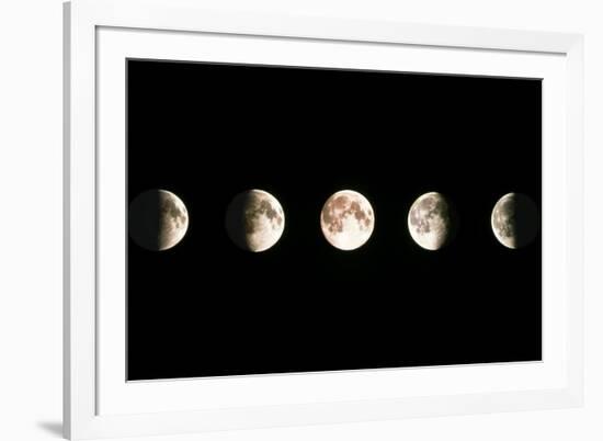 Composite Image of the Phases of the Moon-John Sanford-Framed Photographic Print