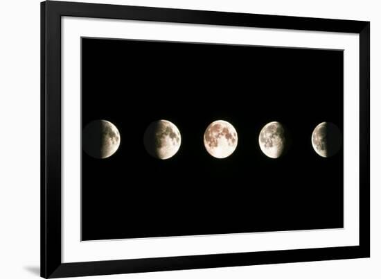 Composite Image of the Phases of the Moon-John Sanford-Framed Photographic Print