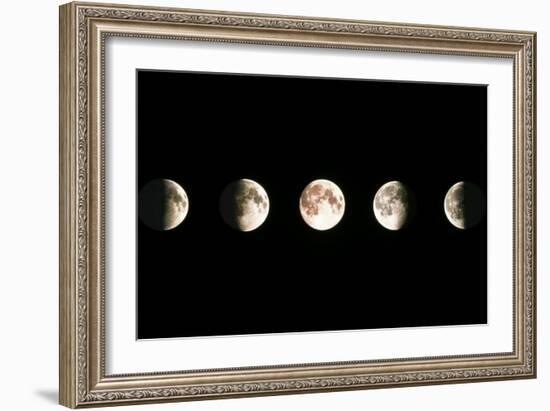 Composite Image of the Phases of the Moon-John Sanford-Framed Photographic Print