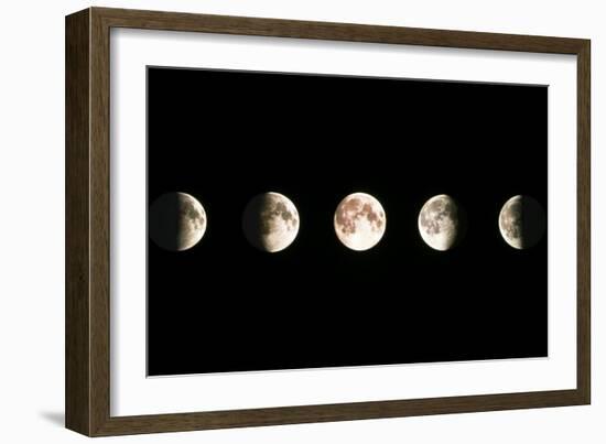 Composite Image of the Phases of the Moon-John Sanford-Framed Photographic Print