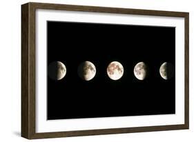 Composite Image of the Phases of the Moon-John Sanford-Framed Photographic Print