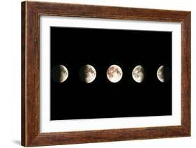 Composite Image of the Phases of the Moon-John Sanford-Framed Photographic Print