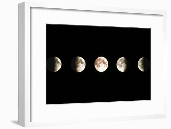 Composite Image of the Phases of the Moon-John Sanford-Framed Photographic Print