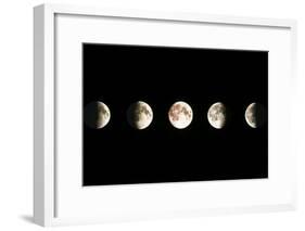 Composite Image of the Phases of the Moon-John Sanford-Framed Photographic Print