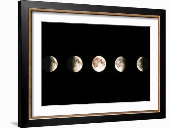 Composite Image of the Phases of the Moon-John Sanford-Framed Photographic Print