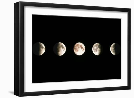 Composite Image of the Phases of the Moon-John Sanford-Framed Photographic Print