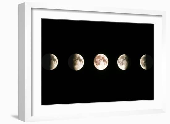 Composite Image of the Phases of the Moon-John Sanford-Framed Photographic Print