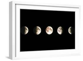 Composite Image of the Phases of the Moon-John Sanford-Framed Photographic Print