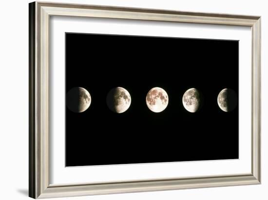 Composite Image of the Phases of the Moon-John Sanford-Framed Photographic Print