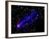 Composite Image, Two Tails Stretching Behind a Galaxy as it Travels Through a Galaxy Cluster-null-Framed Photographic Print