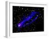 Composite Image, Two Tails Stretching Behind a Galaxy as it Travels Through a Galaxy Cluster-null-Framed Photographic Print