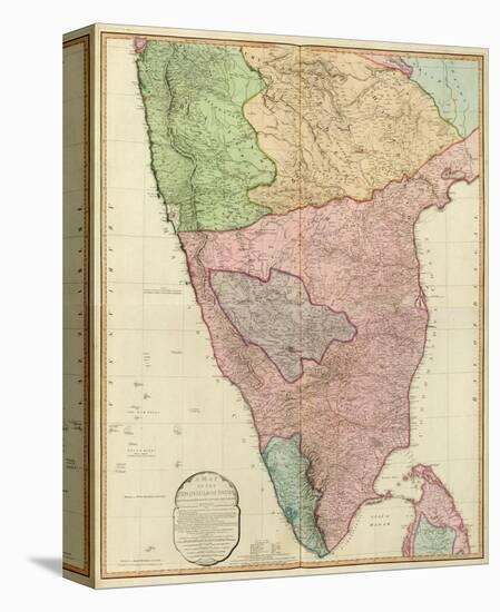 Composite: India Peninsula, c.1800-William Faden-Stretched Canvas