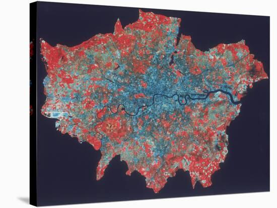 Composite Landsat False Colour Image of Greater London, 1979-null-Stretched Canvas