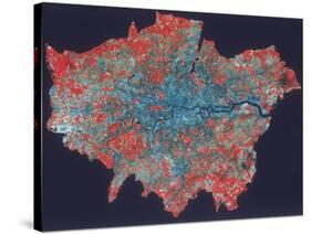 Composite Landsat False Colour Image of Greater London, 1979-null-Stretched Canvas