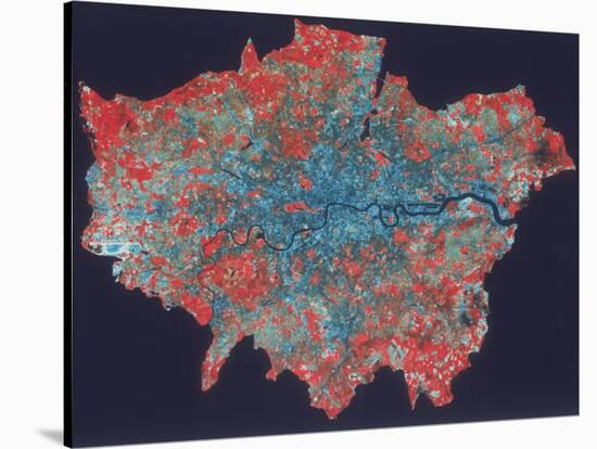 Composite Landsat False Colour Image of Greater London, 1979-null-Stretched Canvas