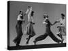 Composite: Leon James and Willa Mae Ricker Demonstrating Steps of the Lindy Hop-Gjon Mili-Stretched Canvas