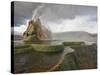 Composite of Fly Geyser at Sunrise, Gerlach, Nevada, Usa-Josh Anon-Stretched Canvas