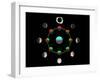 Composite Time-lapse Image of the Lunar Phases-John Sanford-Framed Premium Photographic Print