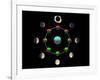 Composite Time-lapse Image of the Lunar Phases-John Sanford-Framed Photographic Print