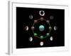 Composite Time-lapse Image of the Lunar Phases-John Sanford-Framed Photographic Print