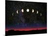 Composite Time-lapse Image of the Lunar Phases-John Sanford-Mounted Photographic Print