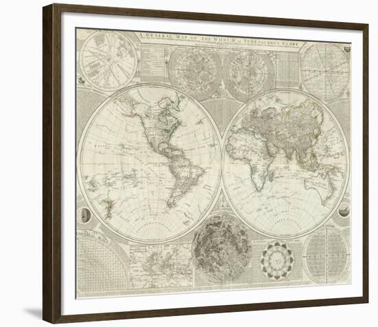 Composite: World or Terraqueous Globe, c.1787-Samuel Dunn-Framed Art Print